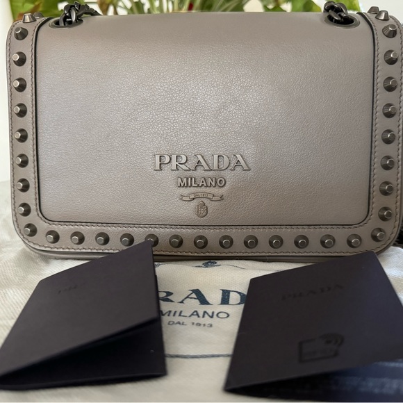 Prada Glace Calfskin Studded Crossbody⭐️❤️ - Picture 9 of 16